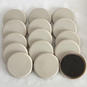 Set of 15 Beige plastic foam furniture, coasters, movers New